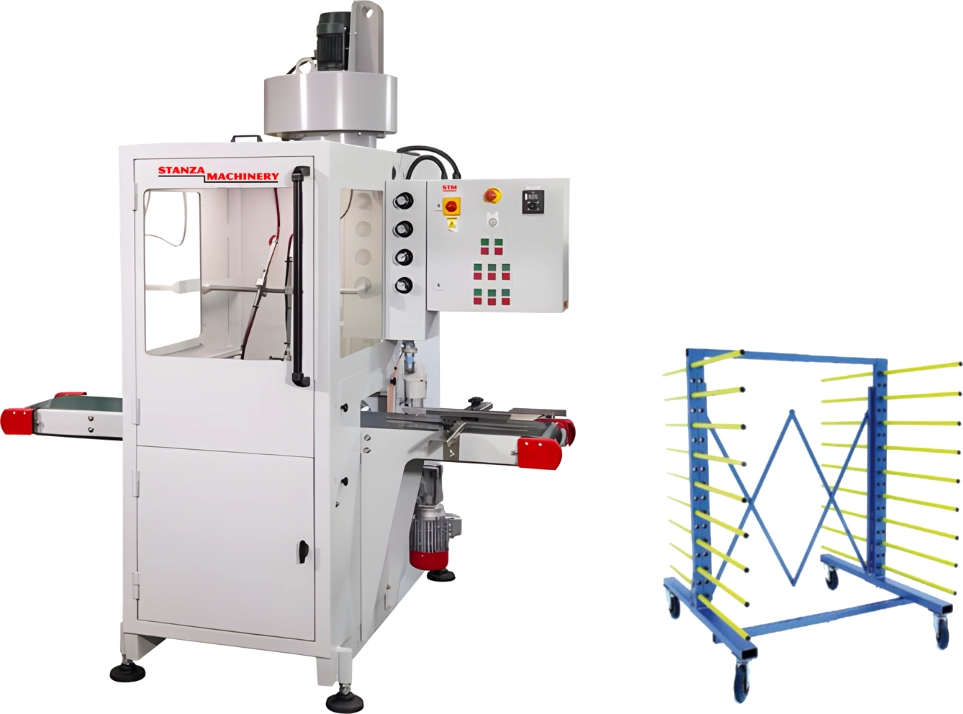 Stanza Machinery-Pulverizador y estantería o “rack”